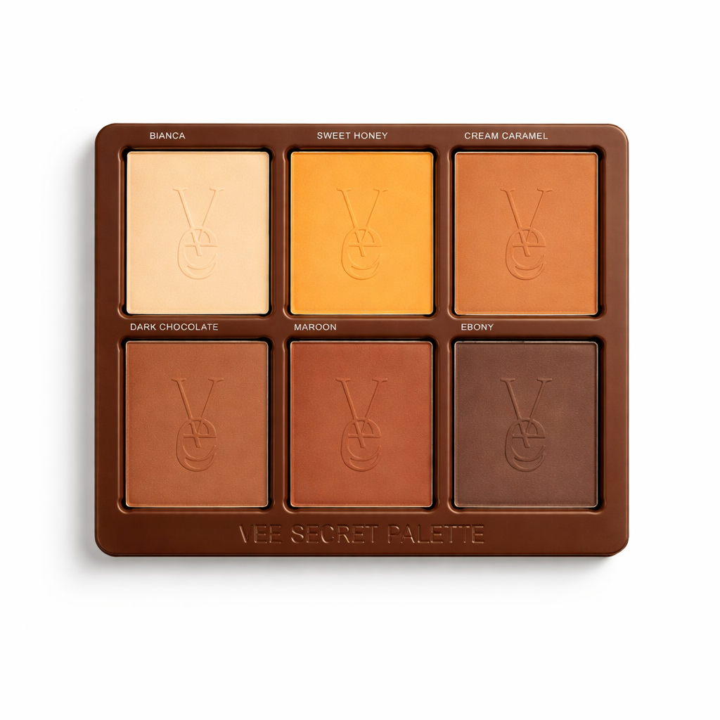 Vee Beauty 6-in-1 Bronzer and Highlighter Pigmented Powder Palette