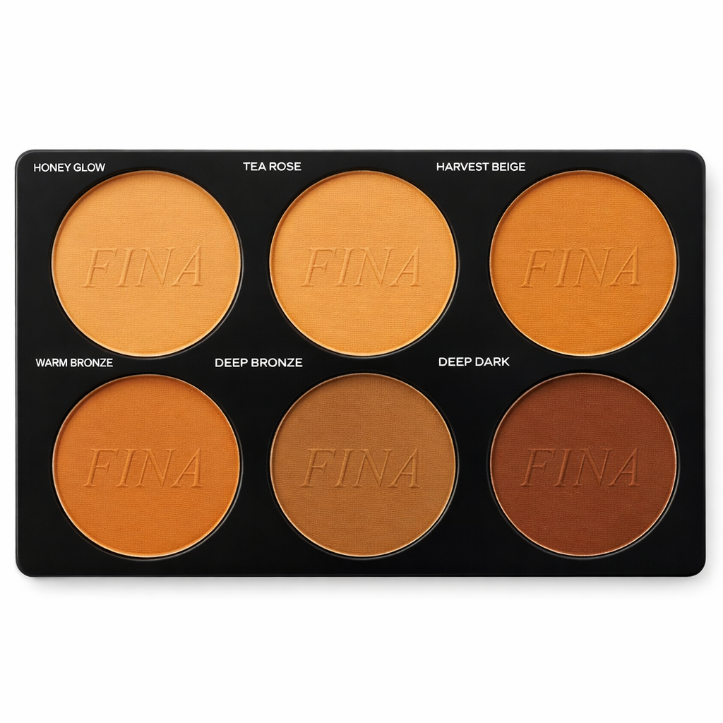 Flawless Base HD Powder Palette – 6 Shade Matte Set (FINA Cosmetics)